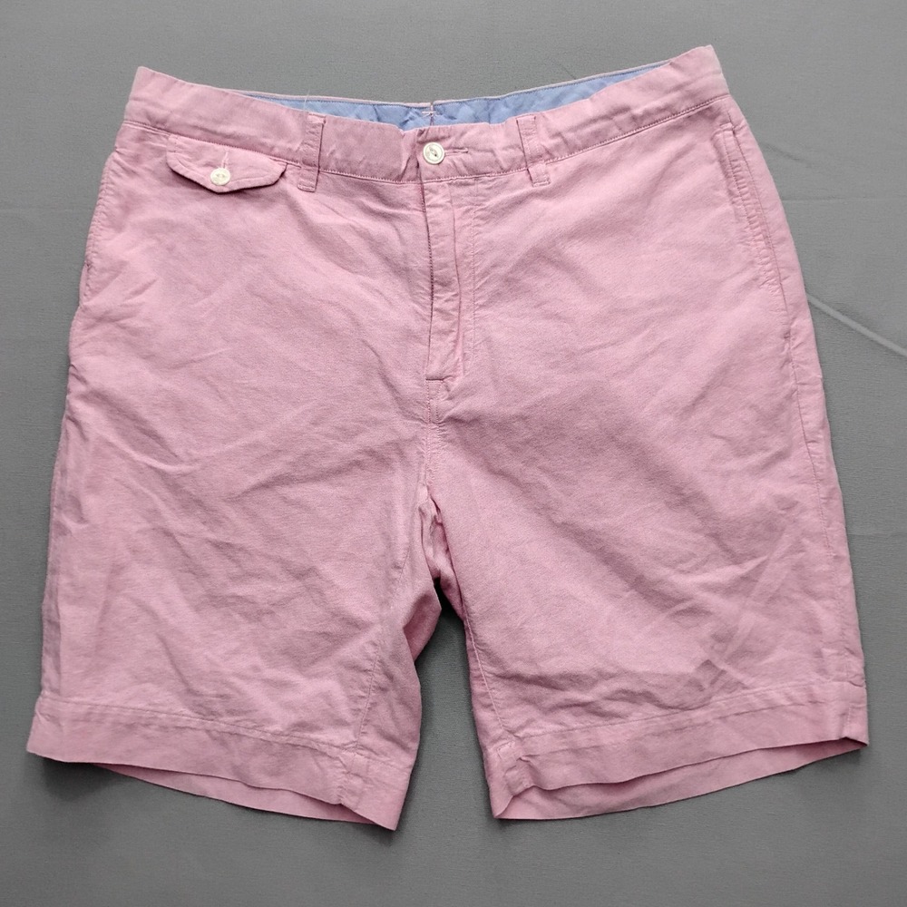 Polo Ralph Lauren Mens Pink Oxford Cotton Classic Fit Shorts Size 34 Preppy